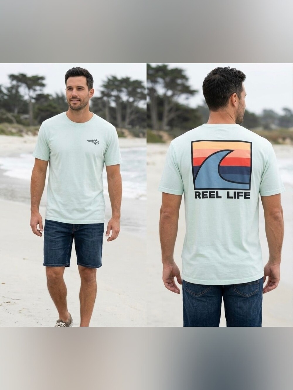 Reel Life Mint Green T-shirt Mens Size Xl Xlarge Cotton Tee Shirt Reellife